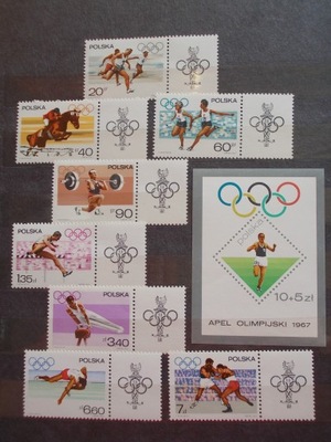 Fi 1613-1620** Apel olimpijski z 1967 roku, z przywieszką