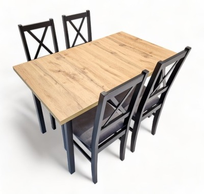 zestaw stół z 4 krzesłami 70x120/160 do kuchni