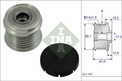 387664 INA ЗЧЕПЛЕННЯ ГЕНЕРАТОРА VOLVO S40/V40 1.6-2.0/T4 95-04 ШТ INA