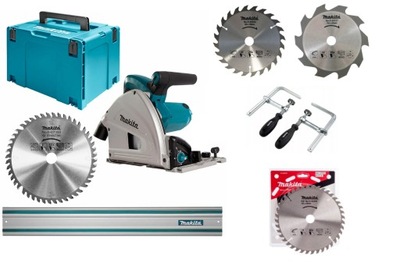 MAKITA SP6000J PJŪKLAS ZAGLEBIARKA 165MM BĖGELIS 1,5M - KOMPLEKTAS DISKAI 