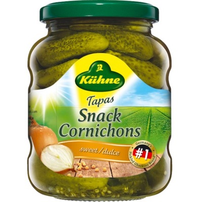 PD Ogórki korniszony Tapas z cebulką KuHNE 370ml