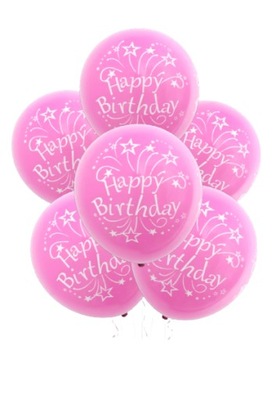 Zestaw balonów różowych 6szt Happy birthday
