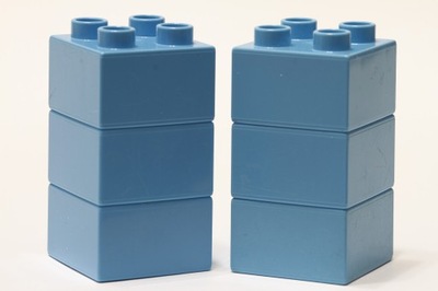 Lego Duplo klocek 2x2 lazurowy 6szt.