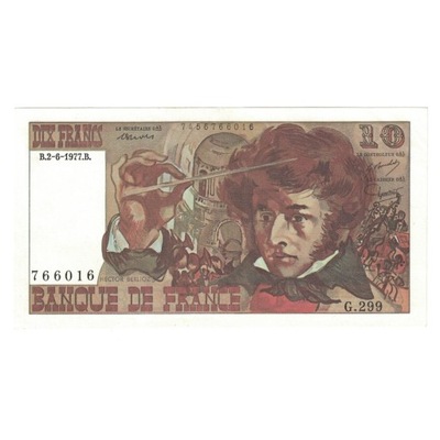 Francja, 10 Francs, Berlioz, 1977, 1977-06-02, UNC