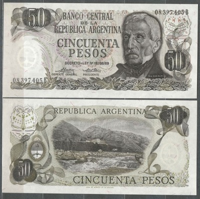 Argentyna - P-296 - 50 pesos - 1975 r - seria 08.B