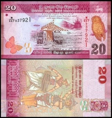 Sri Lanka 20 Rupia 2021 P-123g UNC