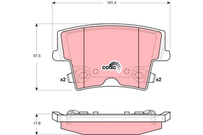 КОЛОДКИ ТОРМОЗНЫЕ - КОМПЛЕКТ COTEC GDB4135