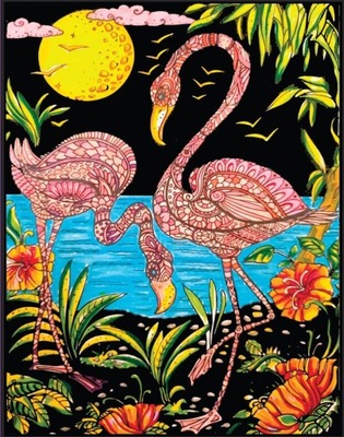 Flamingi Kolorowanka welwetowa 47 x 35 cm