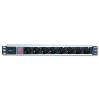 Techly Listwa zasilająca 8 gniazd 3m 250V/16A do szaf Rack 19" 1U