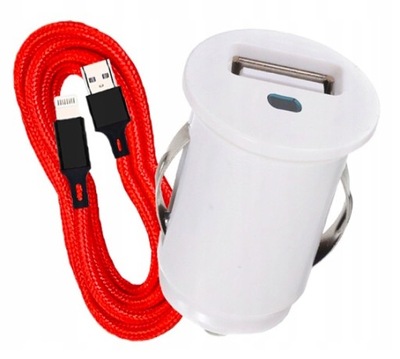 Ładowarka samochodowa 2.4A + Kabel iPhone MFi