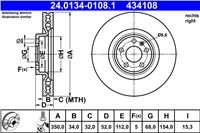 ATE DISCO DE FRENADO PARTE DELANTERA DERECHO 350X34 V PORSCHE MACAN 14-  