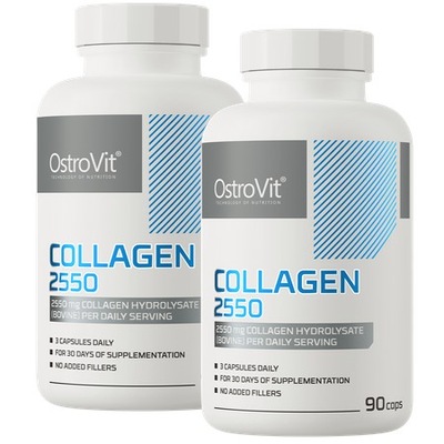 OstroVit Kolagen Wołowy 2550 mg 90 kap Collagen Stawy Skóra Włosy Paznokcie