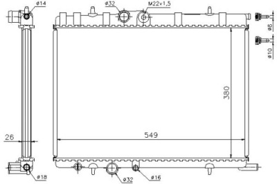 Nissens радиатор двигателя citroen berlingo berling фото №1