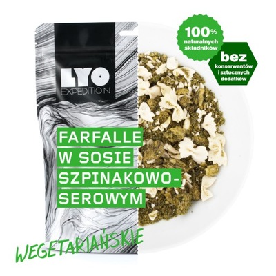 Lyofood Farfalle w sosie szpinakowo-serowym 98 g