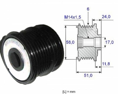 Ролик сцепление 2.5 2.8 crd chrysler voyager 01- rg фото №1
