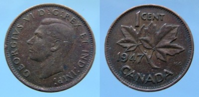5717. KANADA, 1 CENT, 1947