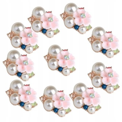 10 guzików w kształcie perły z kryształu