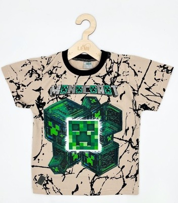 T-shirt chłopięcy Minecraft ARTUS Beżowy 128