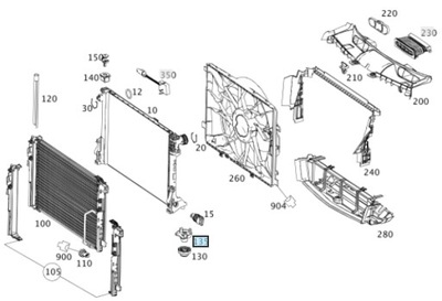 PARTE INFERIOR SOPORTE DEL RADIADOR GLK X204 A2045040514  