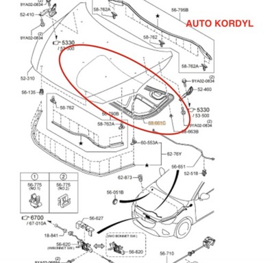 Nowe шумоизоляция капот mazda 2 2015-2018 фото №1