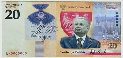 20 ZŁOTYCH 2021 LECH KACZYŃSKI WARTO -LK0035211 - PN7496