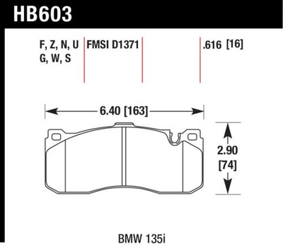 HB601E.626 HT-10 HAWK TRINKELĖS BMW 135I 135IS MINI COOPER PRIEKINIAI 