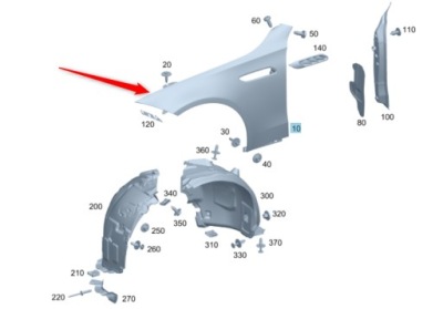 Крыло передний правый mercedes c klasa w206 фото №1
