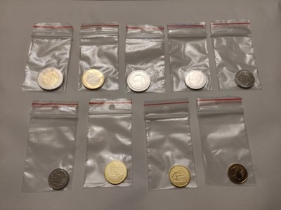 Komplet monet obiegowych 2023 - 1 2 5 10 20 50 gr , 1 2 5 zł (9 monet)