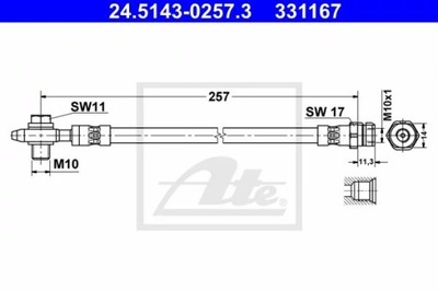 ПАТРУБОК ТОРМОЗНОЙ GIĘTKI VW PASSAT 10- T ATE