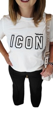 Biała bluzka z napisem ICON