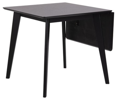 Stół rozkładany czarny drewniane nogi kauczuk