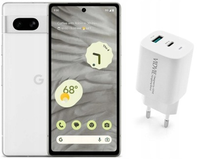 Smartfon Google PIXEL 7a 5G 8/128GB biały + zasilacz ładowarka 20W PD