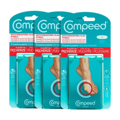 COMPEED plastry na pęcherze otarcia WĄSKIE 6szt x3