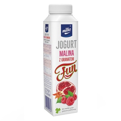 Milko Fun Jogurt pitny malina z granatem 330 ml