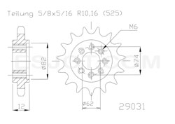 ЗУБЧАТКА ESJOT ПЕРЕД 22 GILERA 800 GP 07-08R.