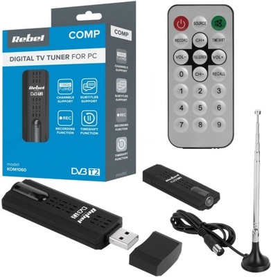 TUNER TV TELEWIZJA DVB-T2 DVBT2 FM DAB+ dekoder do laptopa komputera USB