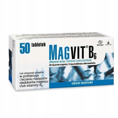 MAGVIT B6 magnez wit. B6 50 tabletek dojelitowych