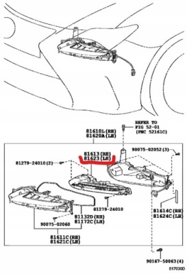 Лампа drl lexus rc 8162324070 oe, toyota ліва фото №1