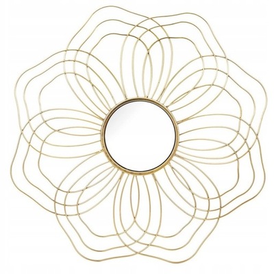 Złote lustro ścienne Homla kwiat 37 cm