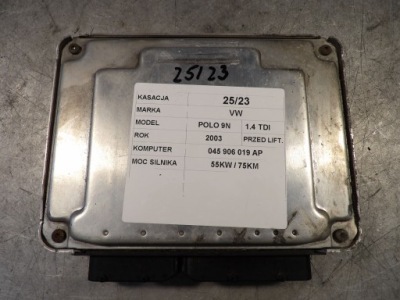 Бортовой компьютер vw polo iv 9n 045906019ap 0281010865 фото №1