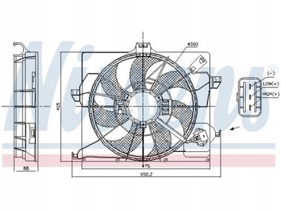 VENTILADOR DEL RADIADOR HYUDAI NISSENS 85898  