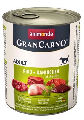 ANIMONDA Grancarno Adult smak: wołowina, królik i z