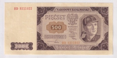 500 złotych Polska 1948 Seria BD