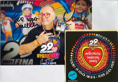 JERZY OWSIAK AUTOGRAF!!! + naklejka WOŚP