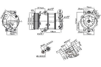 NISSENS COMPRESOR DE ACONDICIONADOR FIAT 500L TIPO 1.3D 1.6 09.12-  