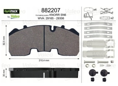 Тормозные колодки тормозные задняя valeo iveco eurocargo renault magnum man f90 оригинал фото №1