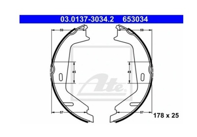 ATE ZAPATAS DE TAMBOR FRENOS RECZ. VOLVO XC90 2,4-4,4 02-14  