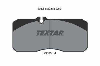 296140 TEXTAR KLOCEK ТОРМОЗНОЙ КОМПЛЕКТ. ПЕРЕД WABCO 1000 V-G ПОДХОДИТ DO: MAN FOC