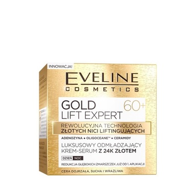 Eveline Cosmetics Gold Lift Expert krem-serum odmładzające 60+ z 24K złotem