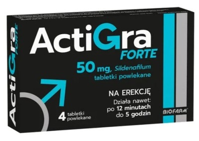 Actigra Forte 50 mg 4 tab. Erekcja Potencja